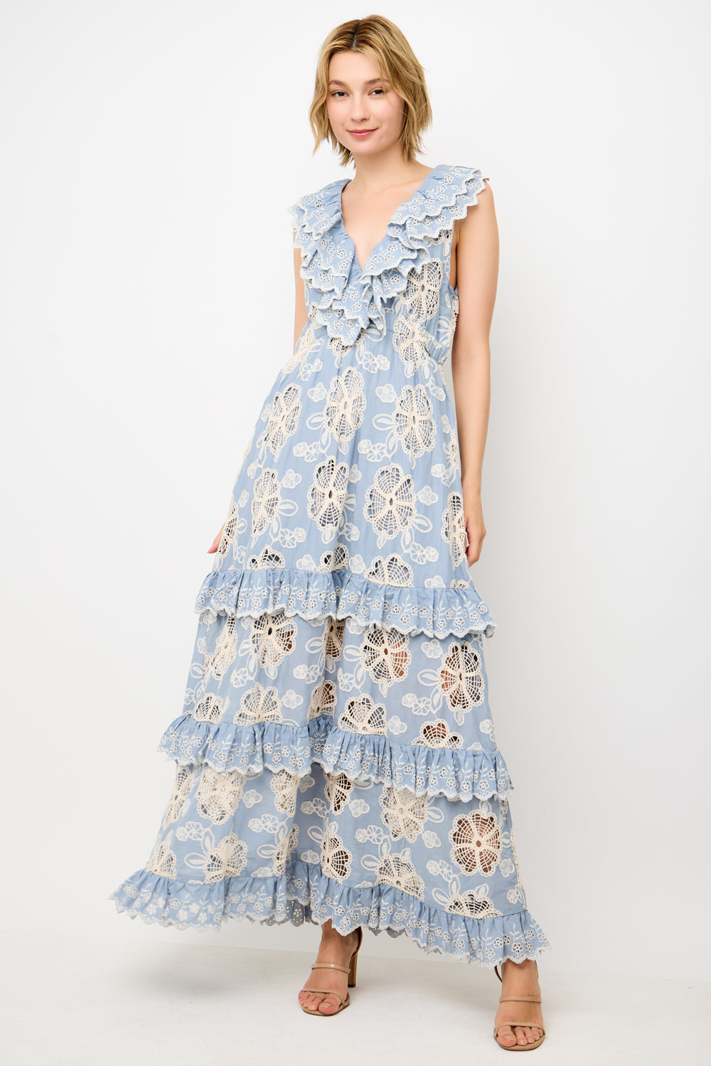 Tiered Lace Maxi Dress