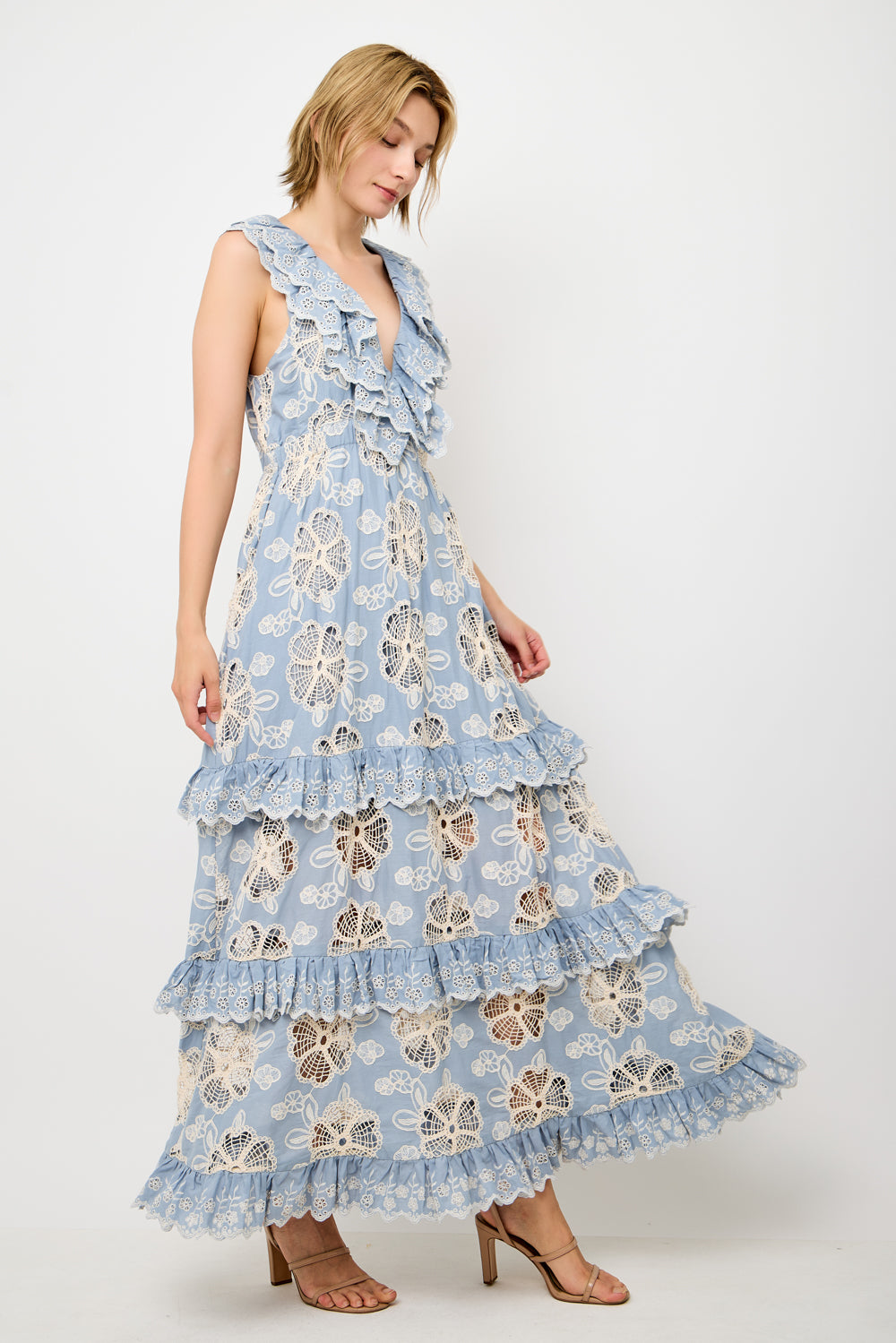 Tiered Lace Maxi Dress